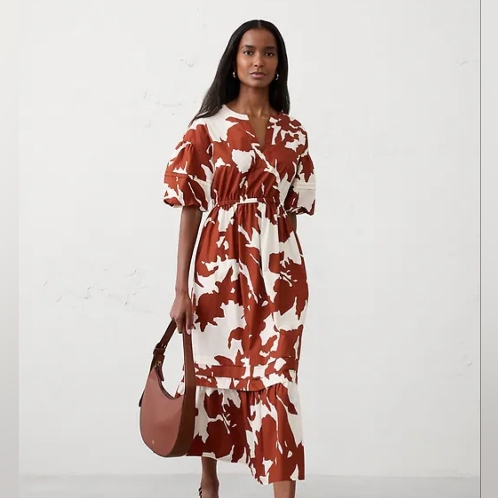 Elegant Tiered Midi Dress BR XL New With Tags